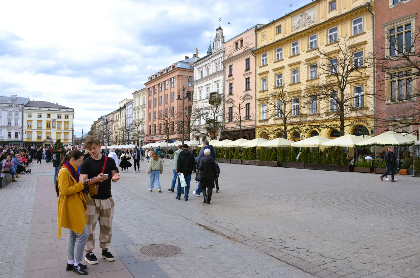 La piazza del Mercato di Cracovia, Polonia